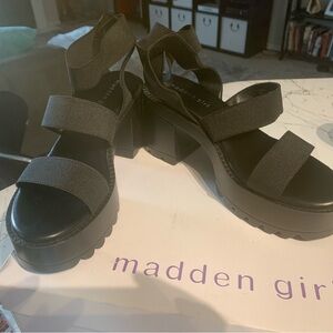 Madden Girl Black Platform Shoes with Chunky Sole - Never worn!